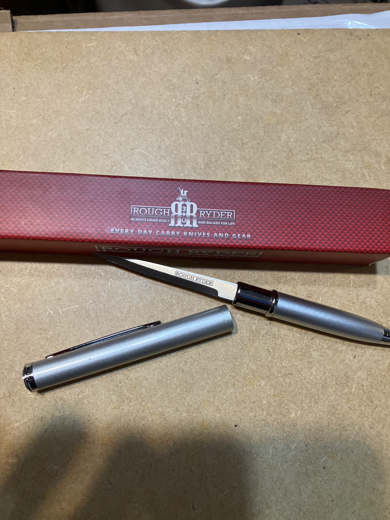 Ink Pen Knife with Silver Finish Metal Body