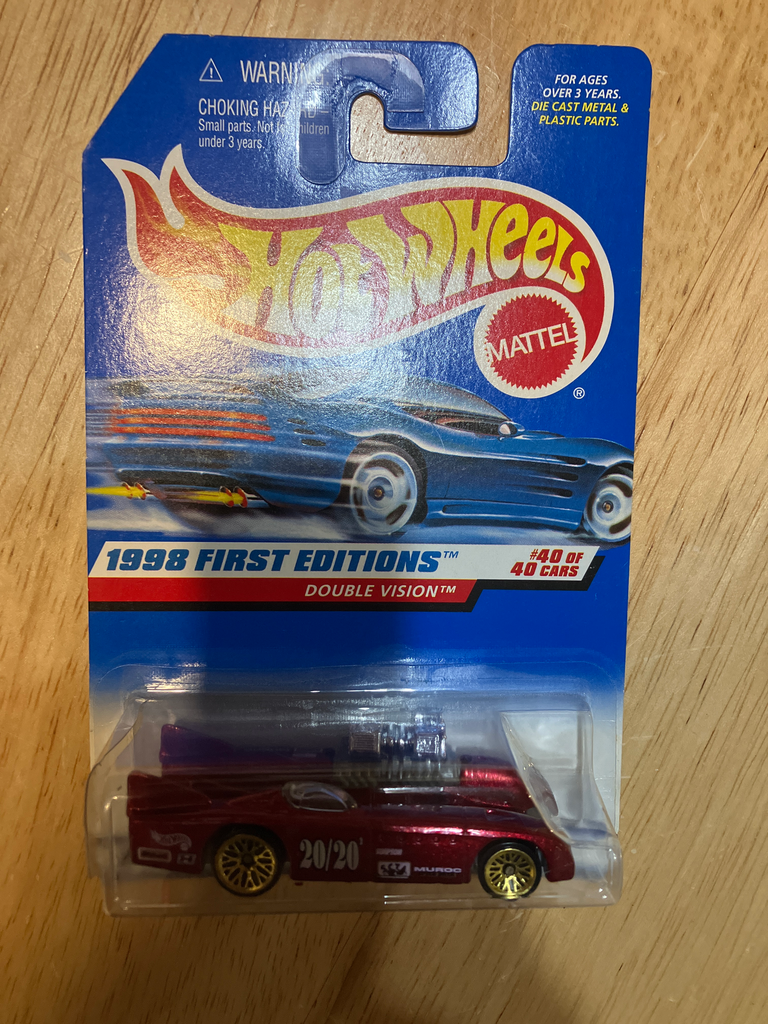 Hot Wheels 1998 First Editions 40/40 #684 Double Vision Mtflk Red w/ Gold WSPs