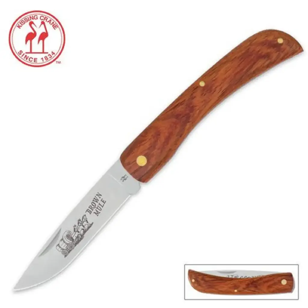 [KCH36] Kissing Crane Medium Brown Mule Pocket Knife-KCH36