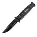USMC Black and Green Assisted Opening Combat Pocket Knife -UC3098